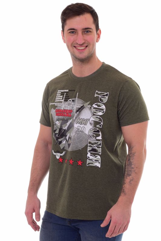 Men's T-shirt 9-130d (khaki-melange)