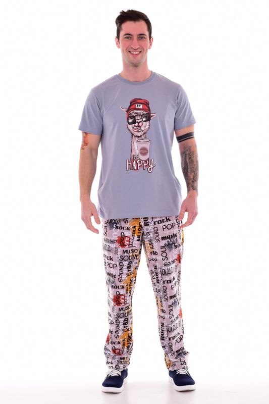 Men's pajamas 9-161 (grey) Llama