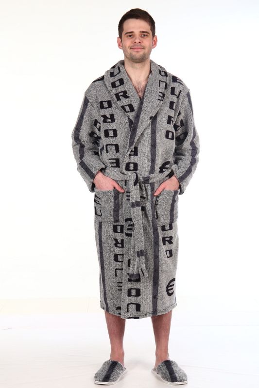 Men's bathrobe 9-16L (grey euro)