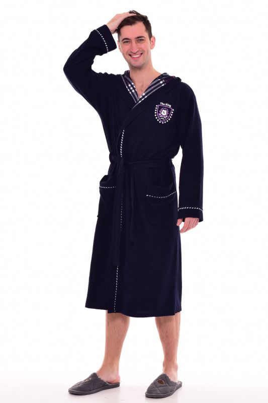 Men's dressing gown 9-70 (dark blue)